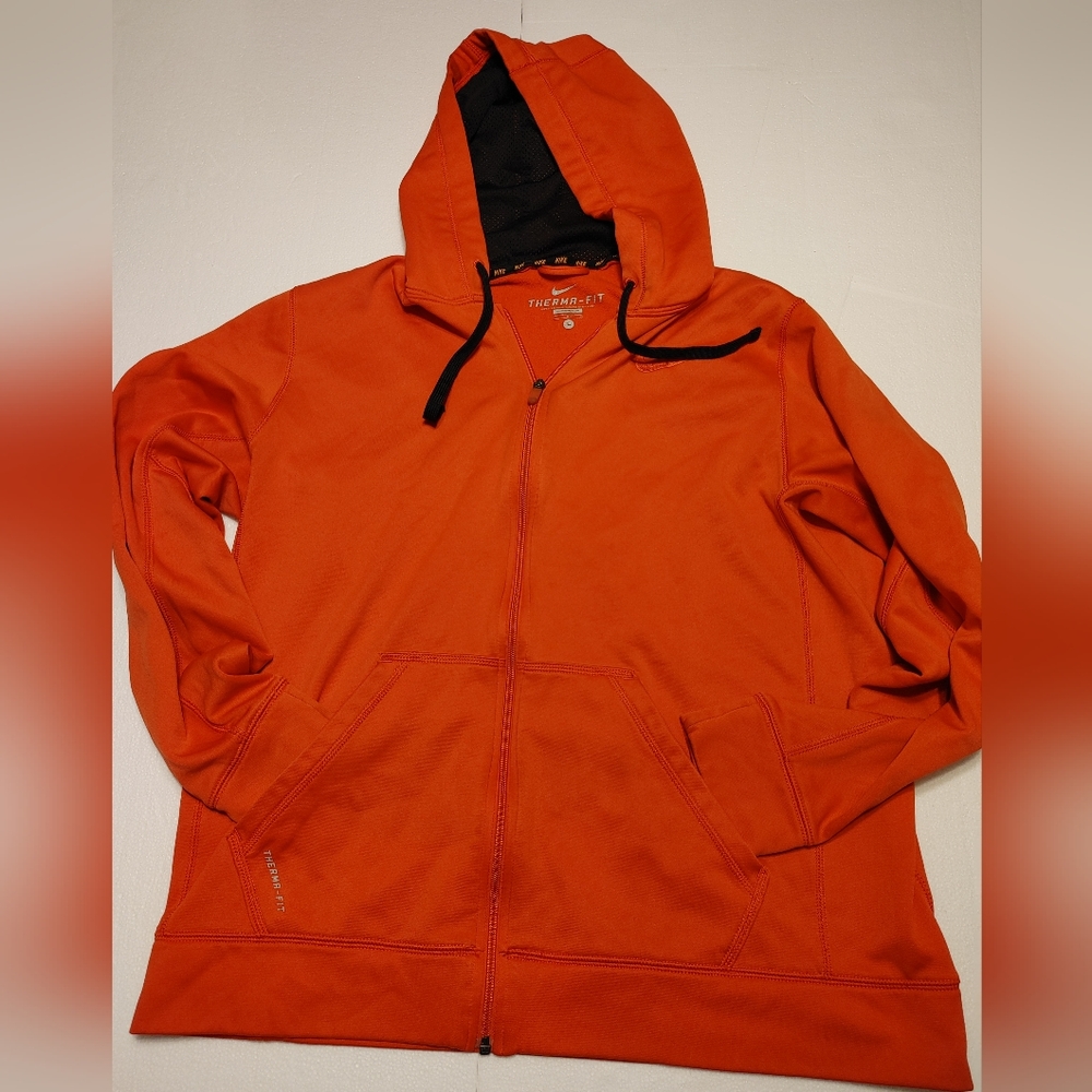 Mens Nike Red Therma Fit Zip Up Hoodie
